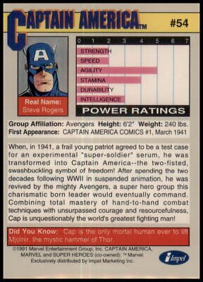 1991 Impel Marvel Universe II #54 Captain America