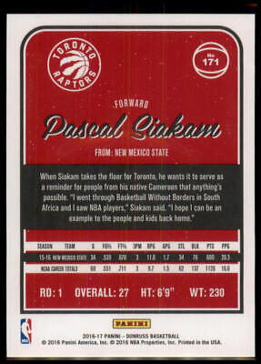 2016-17 Donruss #171 Pascal Siakam Rookie