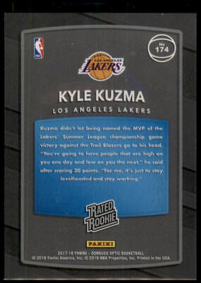 2017-18 Donruss Optic #174 Kyle Kuzma Rated Rookie Shock