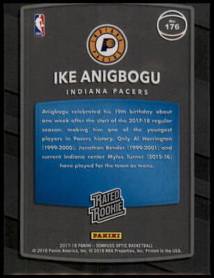 2017-18 Donruss Optic #176 Ike Anigbogu Rated Rookie Shock