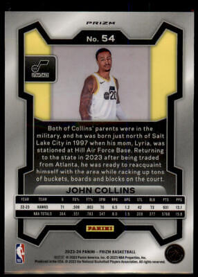 2023-24 Panini Prizm #54 John Collins Prizms Red White and Blue