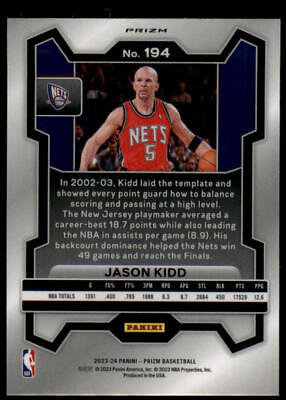 2023-24 Panini Prizm #194 Jason Kidd Prizms Red Ice