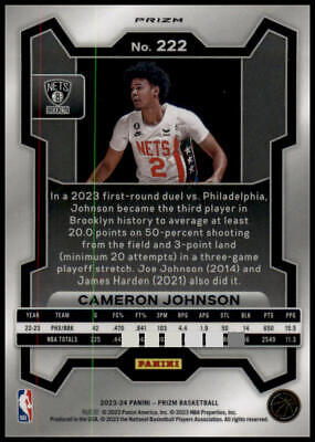 2023-24 Panini Prizm #222 Cameron Johnson Prizms Ruby Wave