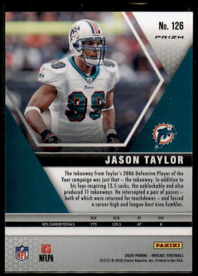 2020 Panini Mosaic #126 Jason Taylor Prizm Reactive Blue