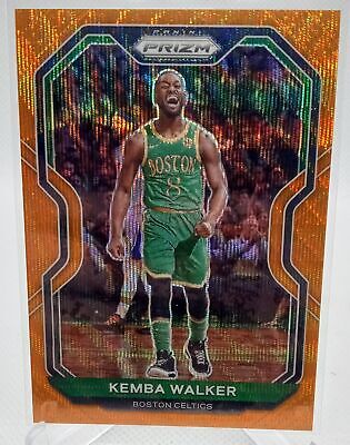 2020-21 Panini Prizm #122 Kemba Walker Orange Wave Prizms #/60