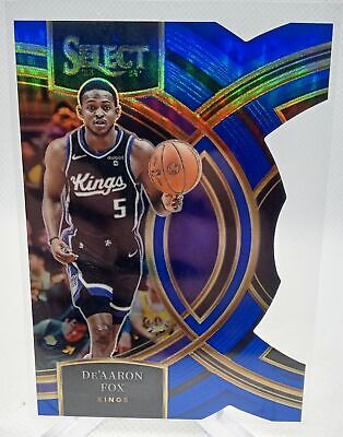 2023-24 Panini Select #152 De'Aaron Fox Blue Prizms Die Cut #/249