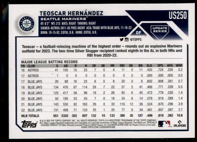 2023 Topps Update #US250 Teoscar Hernández Orange and Black Foil