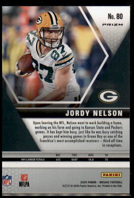 2020 Panini Mosaic #80 Jordy Nelson Prizm Red Hobby Exclusive Rare