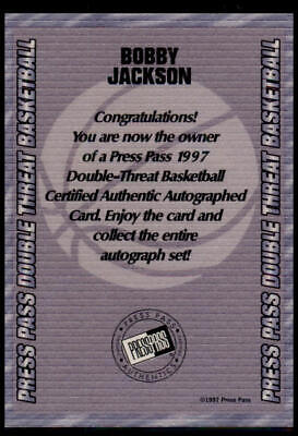 1997 Press Pass Double Threat #NNO Bobby Jackson Autographs