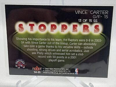 2004-05 Fleer Authentix #13 SS Vince Carter Showstoppers