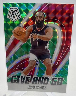 2023-24 Panini Mosaic #15 James Harden Give and Go Mosaic Green