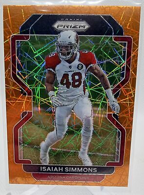 2021 Panini Prizm #81 Isaiah Simmons Orange Lazer Prizm