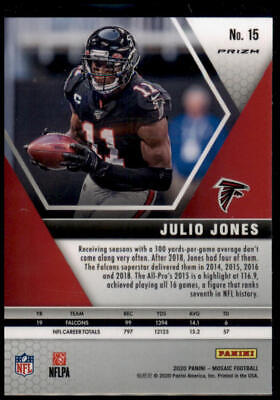 2020 Panini Mosaic #15 Julio Jones Prizm Reactive Blue