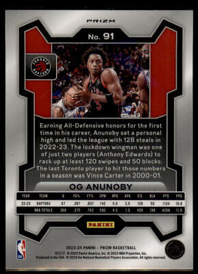 2023-24 Panini Prizm #91 OG Anunoby Prizms Red Ice