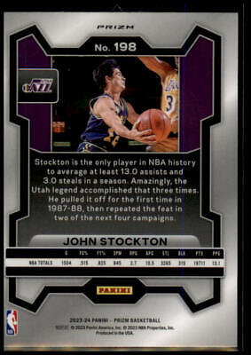 2023-24 Panini Prizm #198 John Stockton Prizms Silver