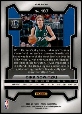 2023-24 Panini Prizm #187 Dirk Nowitzki Prizms Green