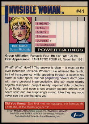 1991 Impel Marvel Universe II #41 Invisible Woman