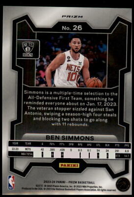 2023-24 Panini Prizm #26 Ben Simmons Prizms Pink Ice