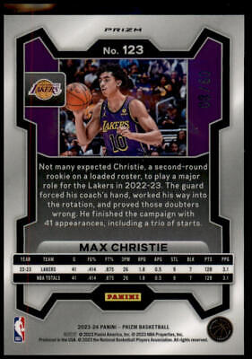 2023-24 Panini Prizm #123 Max Christie Prizms Orange Wave #/60