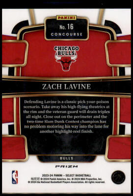 2023-24 Panini Select #16 Zach LaVine Orange Flash Prizms