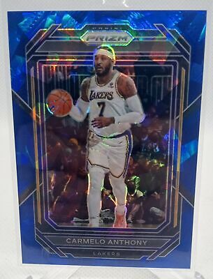 2022-23 Panini Prizm #144 Carmelo Anthony Prizms Blue Ice #/125