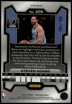 2023-24 Panini Prizm #205 Steven Adams Prizms Blue #/199