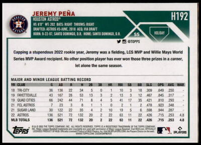 2023 Topps Holiday #H192 Jeremy Peña Metallic Rookie