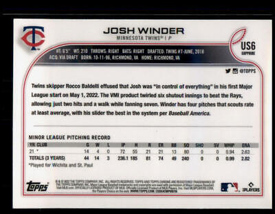 2022 Topps Chrome Update Sapphire Edition #US6 Josh Winder Rookie