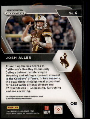 2021 Panini Prizm Draft Picks Collegiate #4 Josh Allen