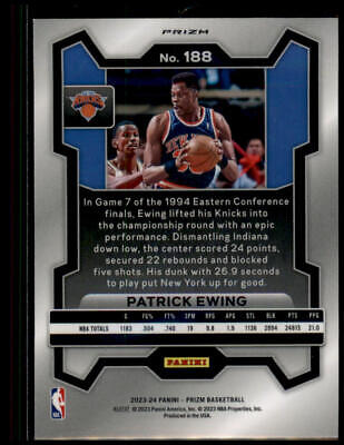 2023-24 Panini Prizm #188 Patrick Ewing Prizms Red Ice