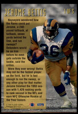 1994 Fleer #1 Jerome Bettis Award Winners