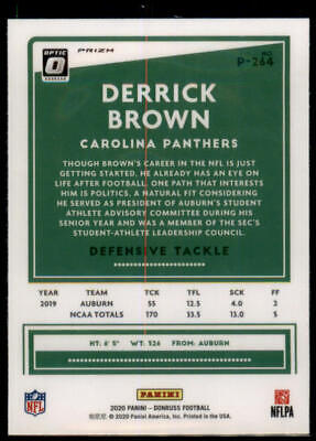 2020 Donruss #P-264 Derrick Brown Optic Preview Red and Green