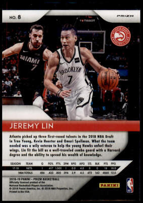 2018-19 Panini Prizm #8 Jeremy Lin Prizms Hyper