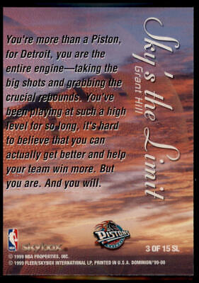 1999-00 SkyBox Dominion #3 SL Grant Hill Sky's the Limit