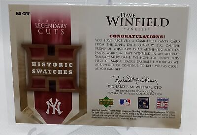 2004 SP Legendary Cuts #HS-DW Dave Winfield Historic Swatches Patch