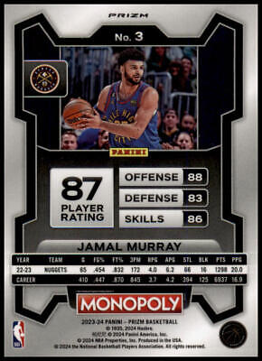 2023-24 Panini Prizm Monopoly #3 Jamal Murray Purple