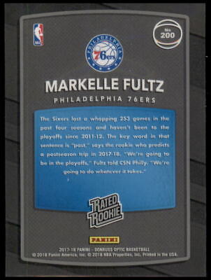 2017-18 Donruss Optic #200 Markelle Fultz Rated Rookie Shock