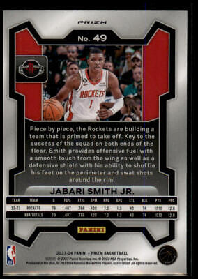 2023-24 Panini Prizm #49 Jabari Smith Jr. Prizms Silver