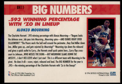 1994-95 Hoops #BN11 Alonzo Mourning Big Numbers