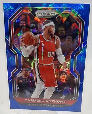 2020-21 Panini Prizm #154 Carmelo Anthony Blue Ice Prizms #/125