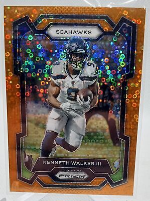 2023 Panini Prizm #261 Kenneth Walker III Orange Disco Prizm