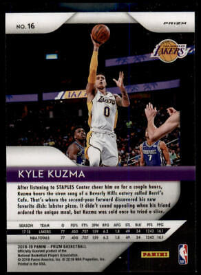 2018-19 Panini Prizm #16 Kyle Kuzma Prizms Red White and Blue