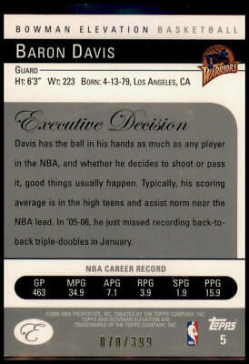 2006-07 Bowman Elevation #5 Baron Davis Blue #/399