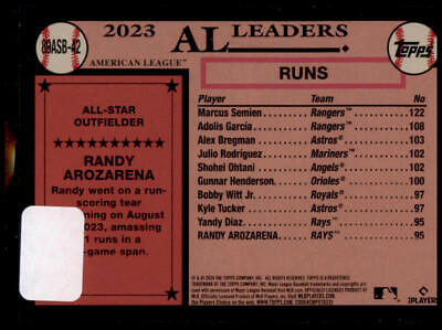 2024 Topps #89ASB-42 Randy Arozarena 1989 Topps 35th Anniversary All-Stars