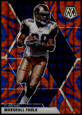 2020 Panini Mosaic #121 Marshall Faulk Prizm Reactive Blue