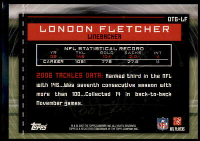 2007 Topps #OTG-LF London Fletcher Own The Game