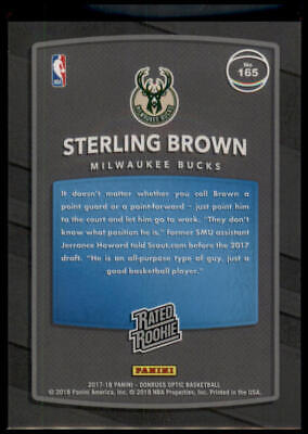 2017-18 Donruss Optic #165 Sterling Brown Rated Rookie Shock