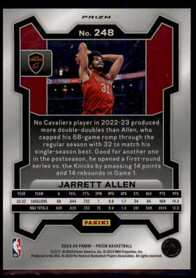 2023-24 Panini Prizm #248 Jarrett Allen Prizms Red White and Blue