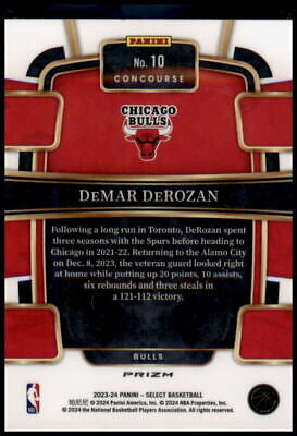 2023-24 Panini Select #10 DeMar DeRozan Red Cracked Ice Prizms