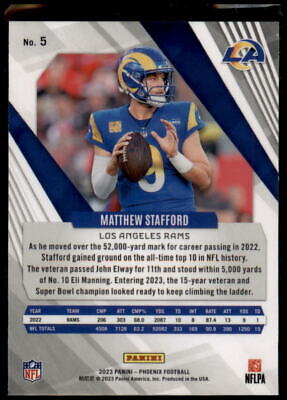 2023 Panini Phoenix #5 Matthew Stafford Silver Prizm